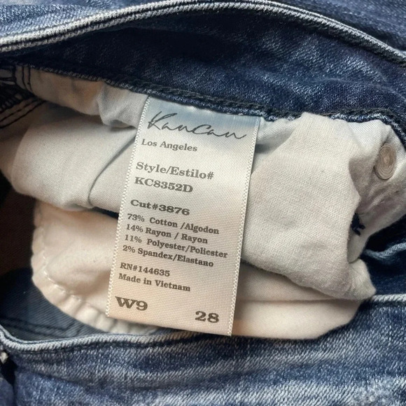 KanCan High Rise Distressed Embroidered Skinny Ankle Jeans • Size 28 - Picture 5 of 5